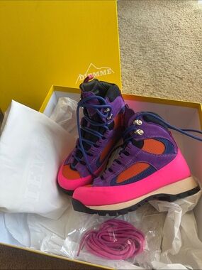 Vibrant Pink & Purple Lace-Up Women's Hiking Boots